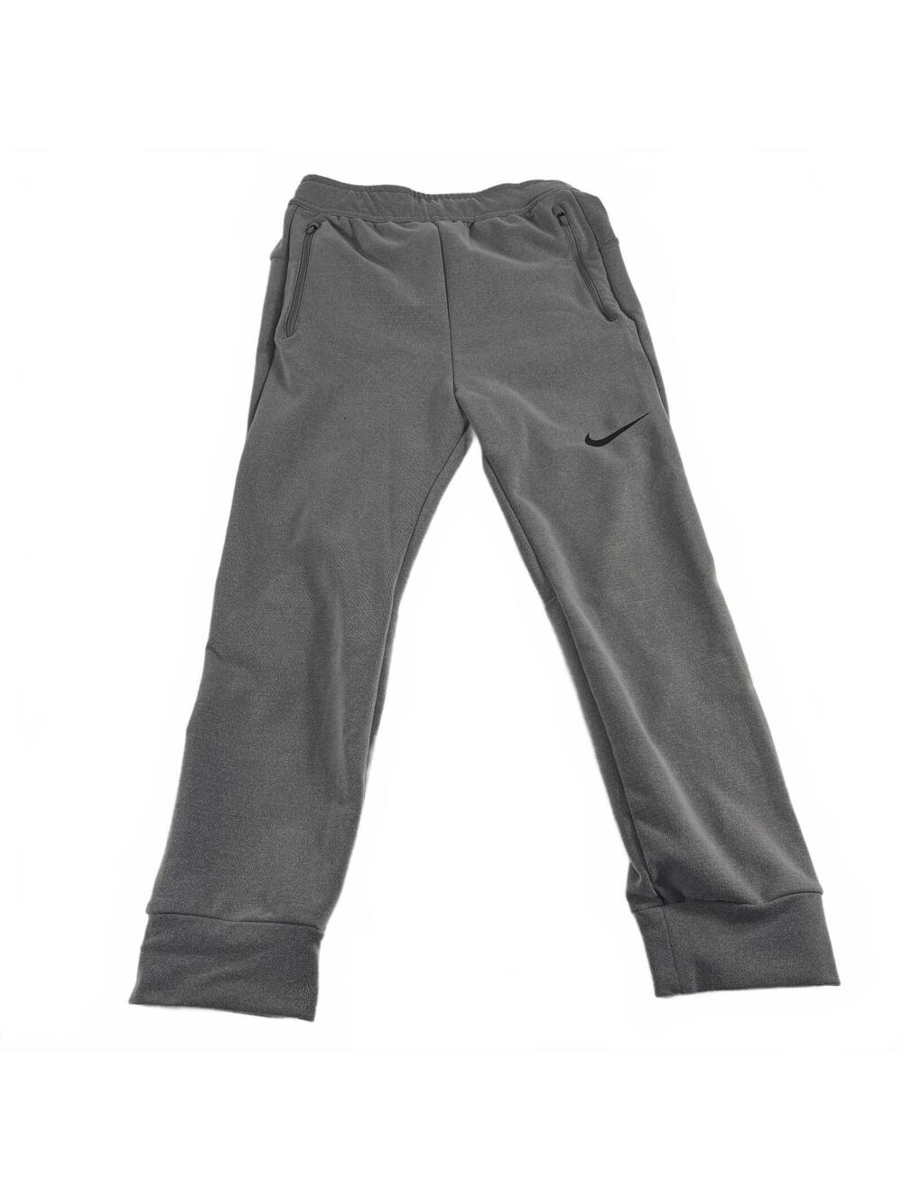 Nike Dri-FIT Boys Gray Fleece Training Tapered Jogger Pants Large